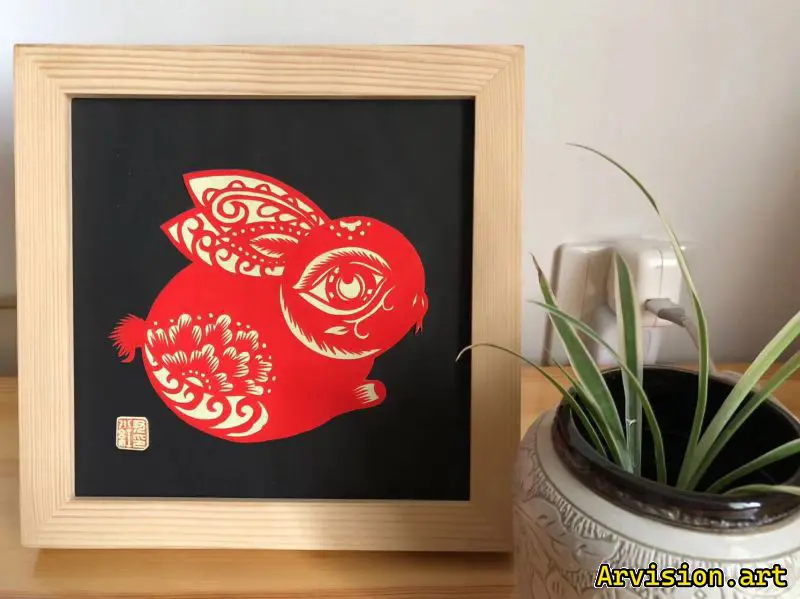 Série de lapin chinois Paper Cut Zodiac