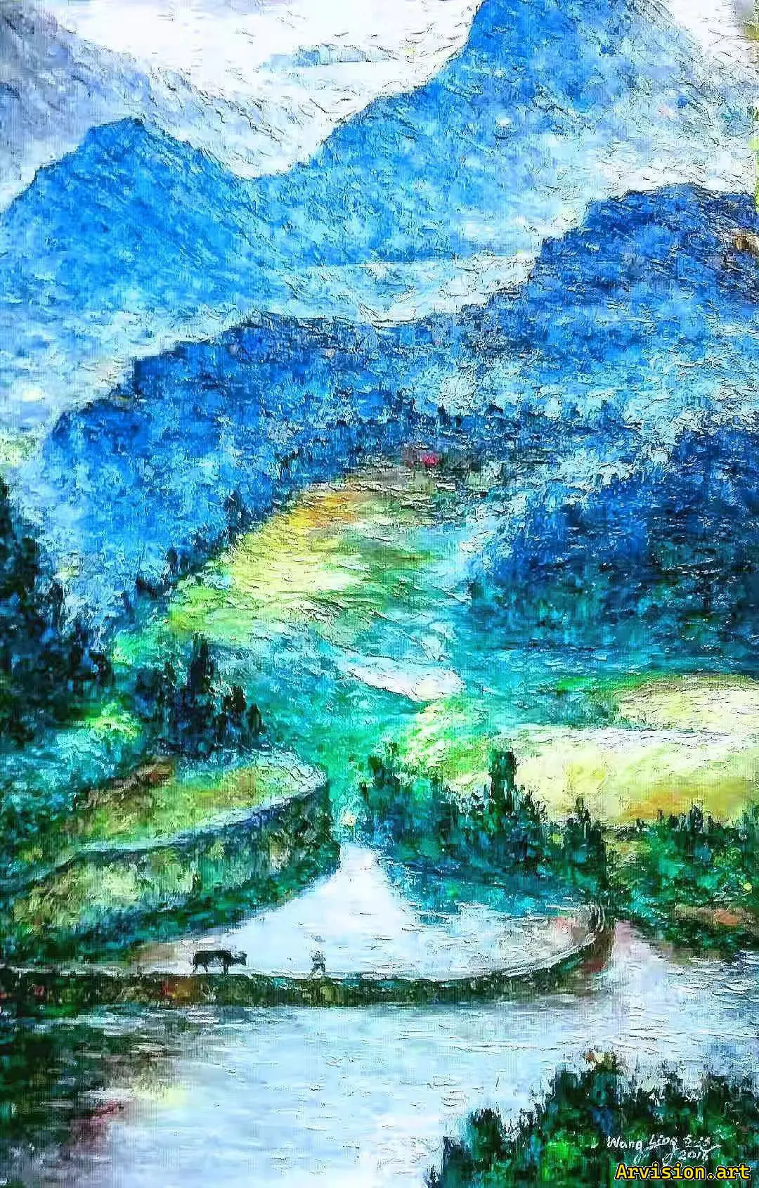 Wang Lin peinture à l'huile Yunan début du printemps