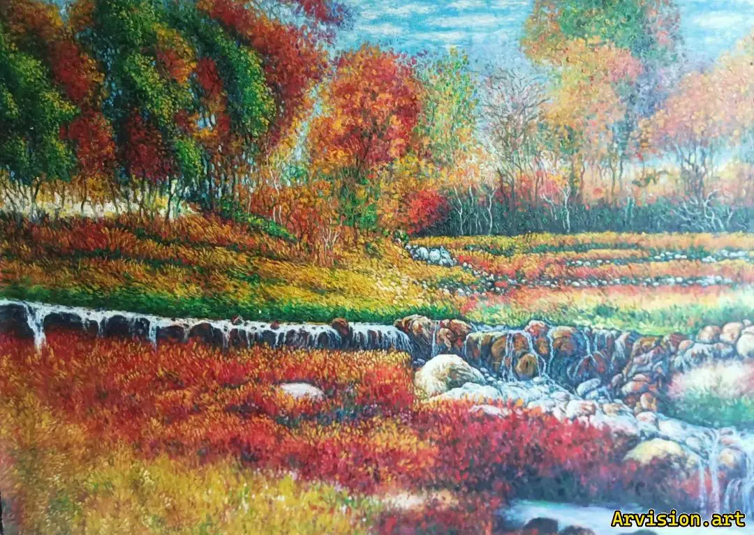 Peinture à l'huile de Wang Lin automne