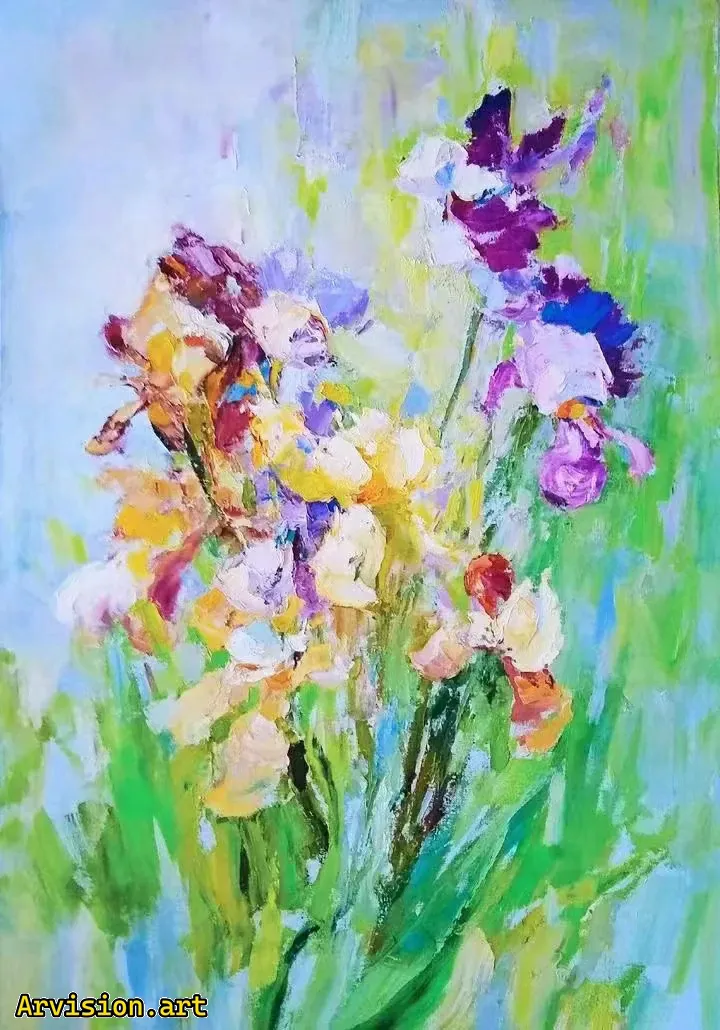 Wang Lin peinture à l'huile fleurs