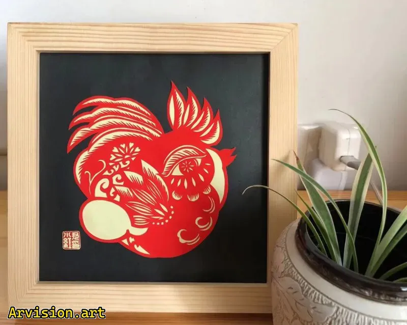 Série de poulet chinois Paper Cut Zodiac