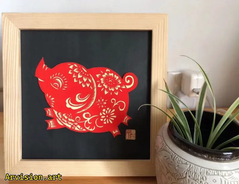 Série de porcs chinois Paper Cut Zodiac