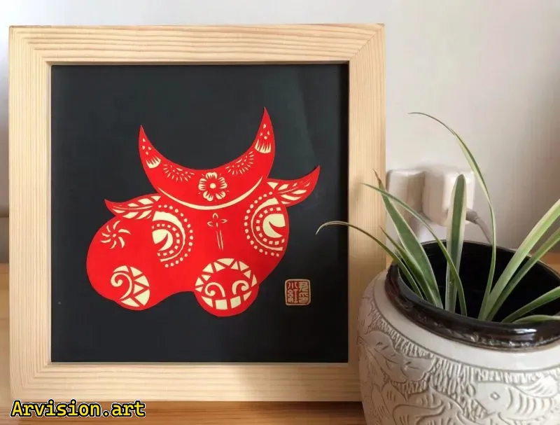 Série chinoise du zodiaque découpé en papier bovins