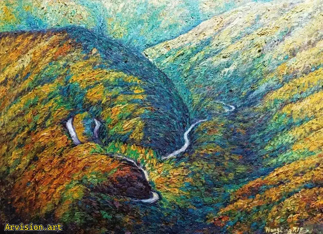 Wang Lin peinture à l'huile sur toile Feng Ling