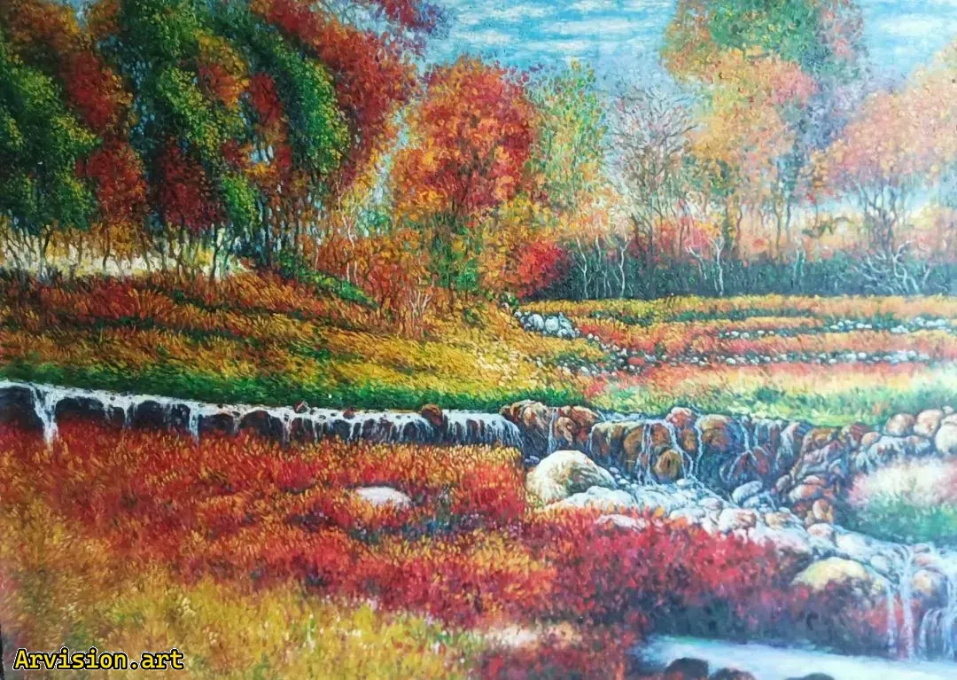 Peinture à l'huile de Wang Lin automne