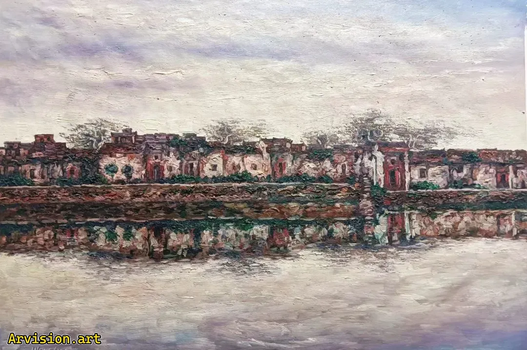 Wang Lin peinture à l'huile maison ancestrale